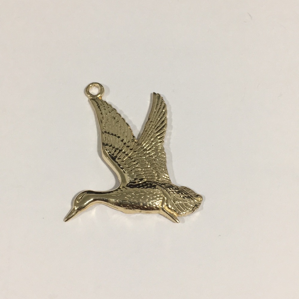14k Yellow Gold Goose 🦆 Pendant